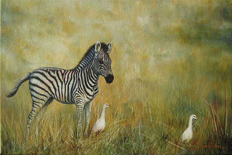 Equus & Egrets painted by Wendy Palmer