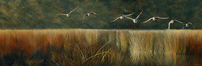 Morning Flight ~ Lloyd Lake painted by Wendy Palmer