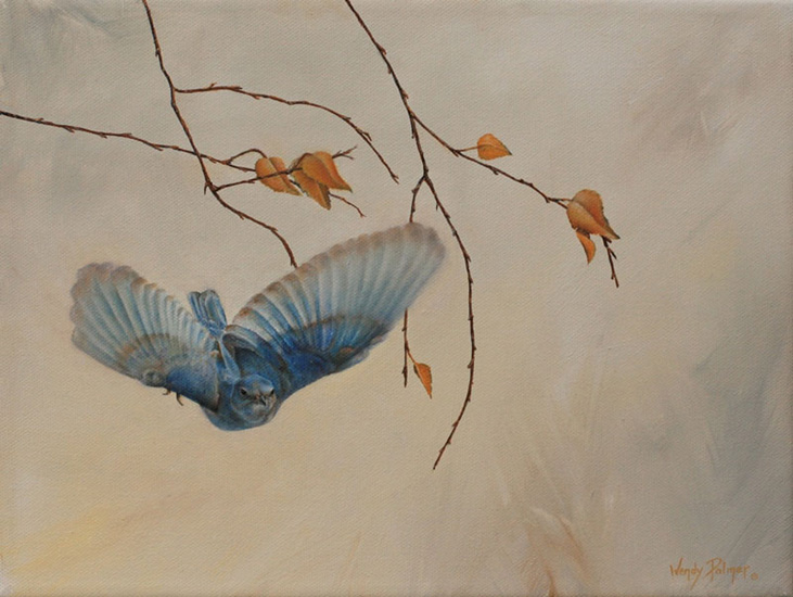 Mountain Bluebird painted by Wendy Palmer