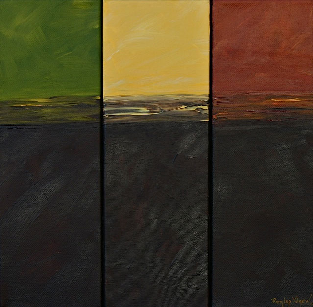 Marsh Triptych painted by Wendy Palmer