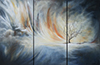 Winter Storm painted by Wendy Palmer<br>
				Original Acrylic on Board ~ 36 inch x 12 inch Triptych 20 inch x 10 inch x 1 inch each panel<br>
                ORIGINAL AVAILABLE ~ $7,000.00<br>
                Now Also Available as<br>
				Giclée on Canvas Reproduction:  Triptych 20 inch x 10 inch x 1 inch set ~ $275.00 plus stretching and framing